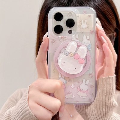卡通透明米菲兔磁吸支架适用努比亚Z60 Ultra手机壳Z70 ULTRA/Z50/Z40Spro/ZTE-A51可爱Z11 MAX/N2红魔10pro+