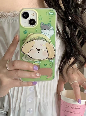 ins风绿色磁吸支架适用oppoA3/reno12/k11/10/reno879564SE手机壳findx7pro/x6/A2pro/A32狗A58/A97/A1女A56S