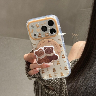 两只小熊磁吸支架适用NOthing 2A/3手机壳2谷歌Pixel9/10PRO/87可爱Pmote edge60pro可爱56华硕ROG9软G54创意