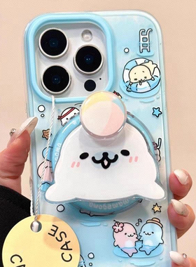 磁吸蓝海豹有趣新款女适用A5/OPPO Reno14/13/12/11F/10手机壳findX7ultra/X8S+A78/A6pro支架K13/A3/A57/A93