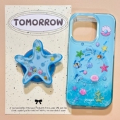 S25Ultra A55硬A34 S24手机壳S23海底s22FE A53 贝壳星星摇摇乐磁吸支架适用三星A56 A71 A32 A54夏日A23 A36