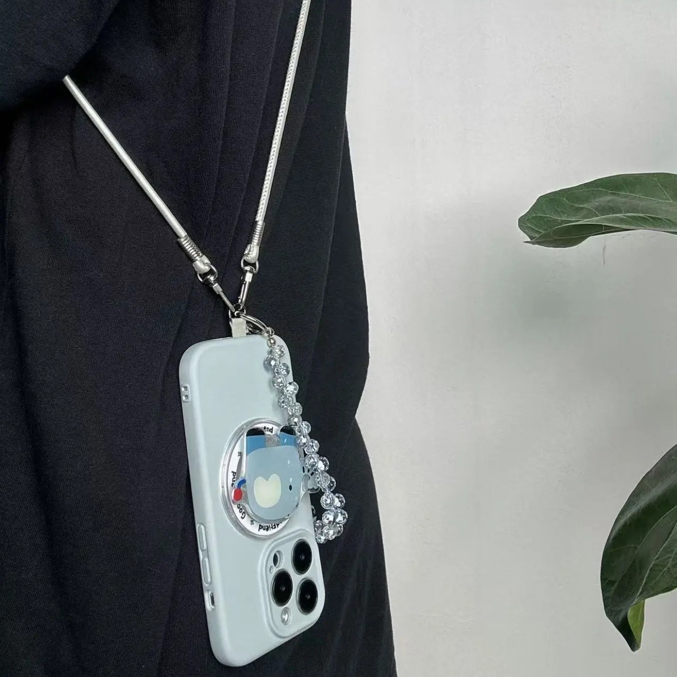 可爱大象远峰蓝磁吸支架适用vivo iqooneo10手机壳neo9斜挎绳iqoo13/12软糯Q弹11手链珠串z9turbo+12pro/Z10X