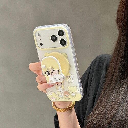戴眼睛女孩磁吸支架适用vivo X300FE/V70/V60/Y21d手机壳S60/Y38/Y39/v25e/X200/Y12可爱v40/V60lite/V30PRO