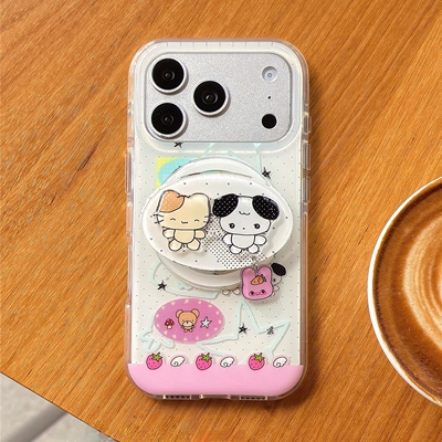 猫咪小狗吊坠磁吸支架适用传音HOT40手机壳15pro红魔11pro+nfinx Smart8硅胶hone3Apro华硕ZenFone9可爱全包