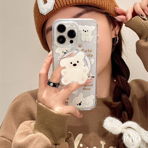 软萌小奶狗磁吸适用vivo X300/y100t支架X50/60PRO手机壳x70/80/X90S硅胶y76s/T1/S18e女款z5/S20/Y78/y51/Y3