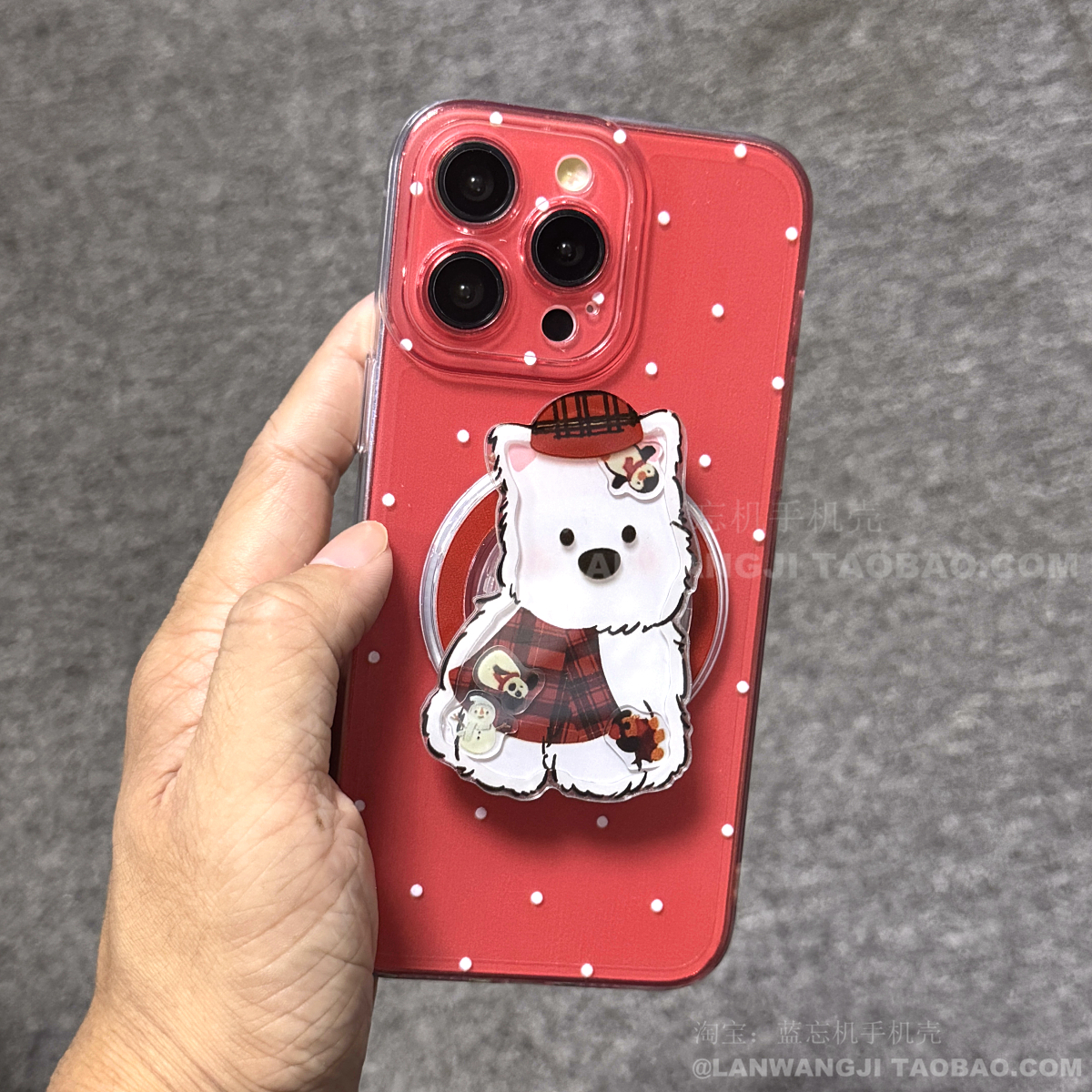 磁吸摇摇乐圣诞红狗狗适用小米14T/13PRO海外版11手机套poco X6pro红米13黑鲨5/14R可爱NOTE12支架13lite软F6