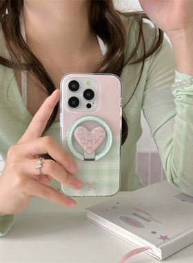 蝴蝶结爱心折叠磁吸支架适用P50e华为nova14/13/12/10/9867SE手机壳pura80/mate70晕染P60畅享80S/P40/P30pro