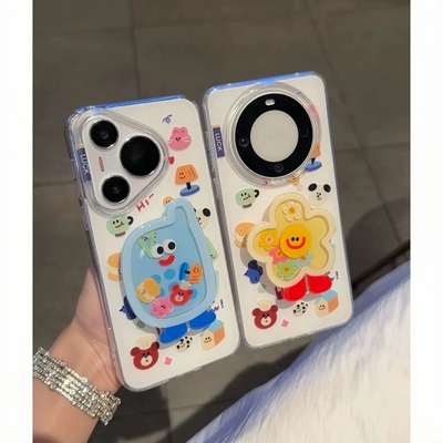 动物花语花摇摇乐支架适用OPPO手机壳FindX8S+X7ultra可爱Reno13/12/11/8764/9/A5pro/K11/A93/A58情侣A98/A3