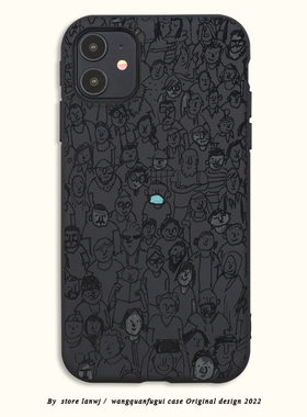 抽象风男款适用14小米13恶搞civi4/10pro手机壳note11女K50小众k40/10S/K60黑色note9pro文艺k2010x/9/8se潮6