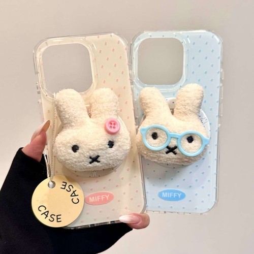 毛绒兔子磁吸支架适用NOthing 2A/3手机壳2谷歌Pixel9/10PRO/876可爱mote edge60pro/G56华硕ROG9/54秋冬情侣
