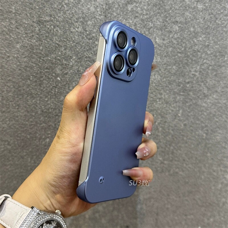 金属漆远峰蓝适用三星S23手机壳s22+无边框S21ultra超薄s20FE肤感a53全包镜头a54网红硬壳a71裸机a73磨砂女款