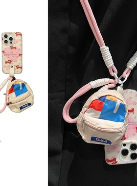 腊肠狗旅游包包适用小米14/10手机壳98红米note13/12/11Tpro+斜挎可背k70手提绳civi4/K40S/k50/K30至尊K60E