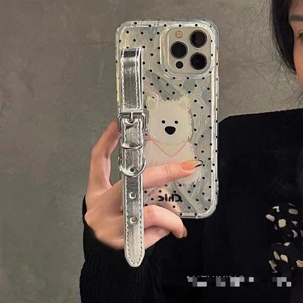 西高地银色腕带适用oppo Reno14/11/10/98/13手机壳FindX9/X8/X7便携式X6可爱A3pro大孔A93/A58/a57软A2/K12x