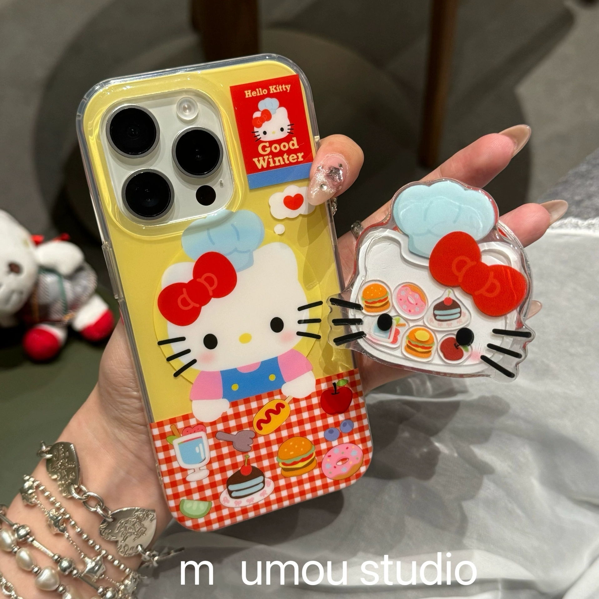 厨师猫咪摇摇乐磁吸支架适用oneplus ACE5至尊一加12/13T软11手机壳1+ACE2PRO/3V卡通10/1+ACEpro竞速9R/8T/7