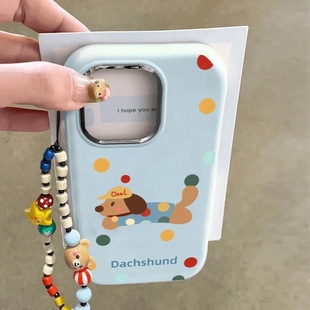 90pro X50i 80GT大孔波点70 magic6pro 硅胶X40可爱x30女X9A畅玩20 60se 带手链腊肠狗适用荣耀200手机壳100