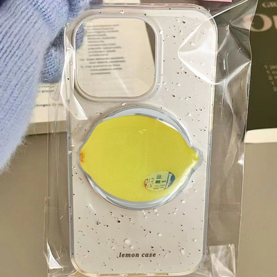 磁吸黄色柠檬支架A58适用oppo findx7/x6/A1手机壳A3pro/reno11F/12/10/879564SE/A79新款K11/A9X/A72女A93S