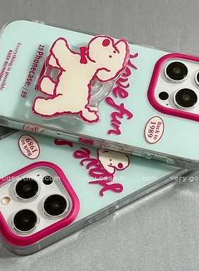 卡通简约小狗支架适用vivo iQOOneo10pro+/Z9/z9turbo/z8/13/11s手机壳z7可爱neo9pro/U3竞速Z1x女z5硅胶Z6X