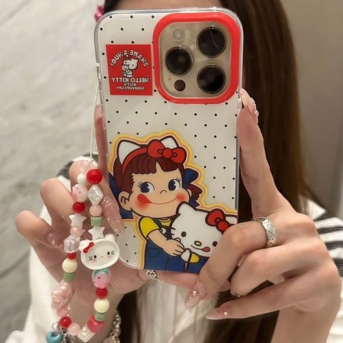 卡通潮小女孩适用三星A54/s23 FE手机壳S24ultra/Note10/A70/A55可爱S10+/A32/S24+/9/S20带链条A34全包S22+