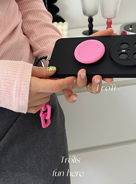 黑粉撞色甜酷玫粉色手链适用A3i/OPPO findx8s/X7手机壳reno13/12pro/11F/85支架7SE/A72/A58x挂件A5PRO/K10X