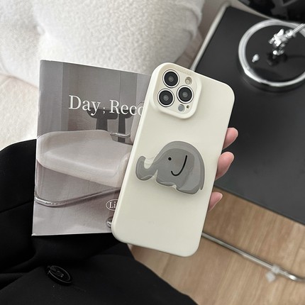 ins可爱适用红米K60E手机壳情侣小米15大象K80支架K40S/13/Note14/TUrbo3简约K70/11纯色硅胶防摔12/10S/mix4