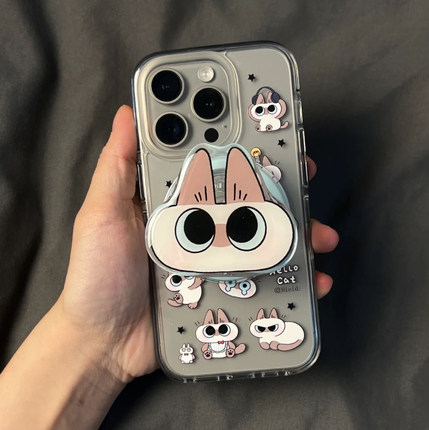 小豆沙猫咪磁吸支架适用MATE50华为nova9/11/12/10/876SE/4E手机壳PURA70可爱mate60 pro/P40/P50畅享70女P30