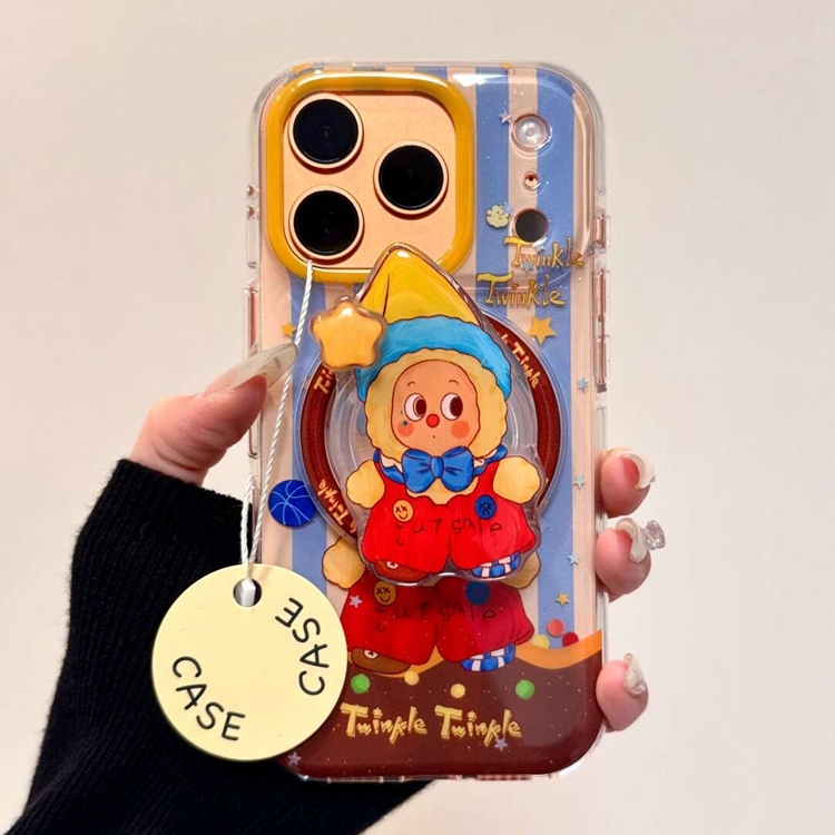 旋转星星小人磁吸支架适用三星S25ultra/S24+/Note20/A35/A06/S22手机壳A25/S23可爱A73/S9+/S21fe/A56软A52S