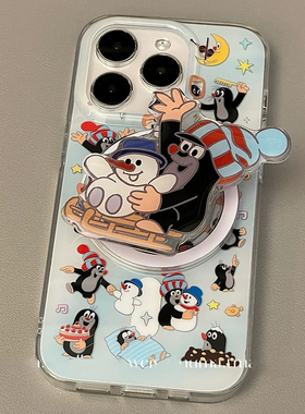 鼹鼠雪人磁吸支架新款适用三星s24+/A55手机壳S23 ultra/Note20/A70/A53/A54/S105G/s21u/S23FE/S21/S20/A34