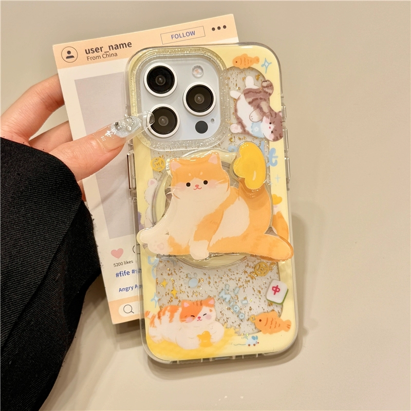 千万两猫咪旋转磁吸支架适用A3/A5PRO/OPPO findx7/X8手机壳reno13/12pro/11F/98543可爱7SE/A78/A55/A93/A2m