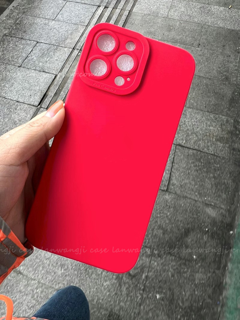 正红简约适用iphone14/11高级13promax苹果XR手机壳12硅胶687plus