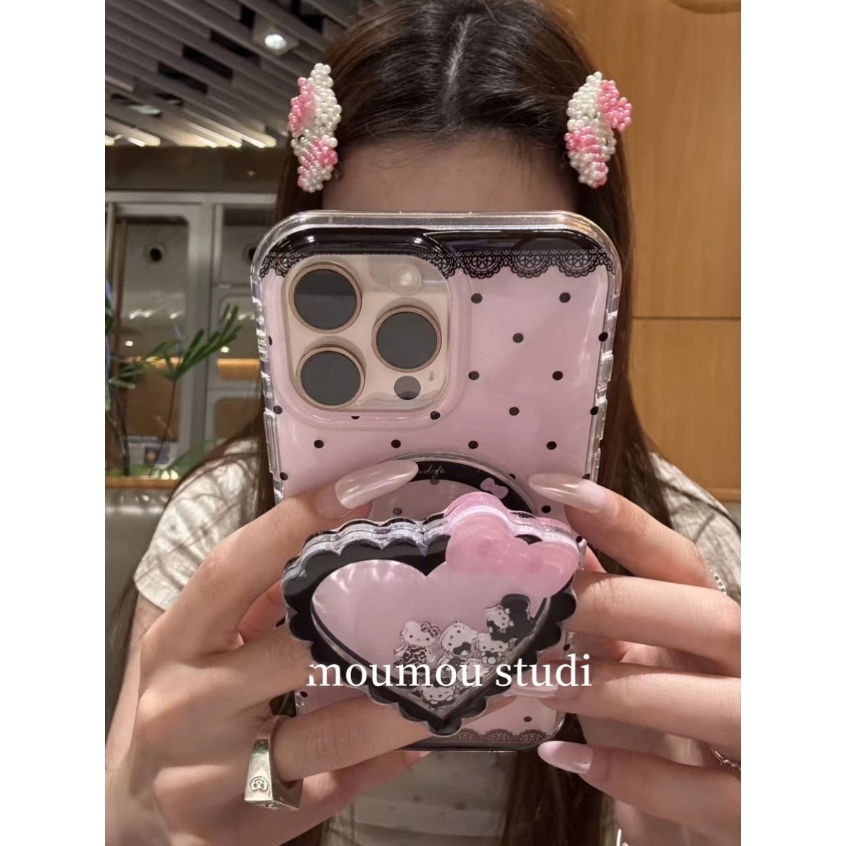 蝴蝶结KT猫爱心磁吸支架适用A5/OPPO FindX9/Reno14/13/12/11F/10手机壳X8ultra/A98/A6pro甜酷K13/A2/A58/A3
