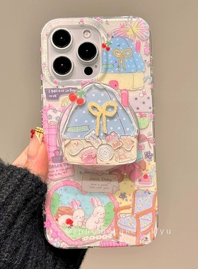 兔子房屋摇摇乐磁吸支架适用小米14T/13T PRO海外版NOTE11s手机壳poco X3GT/X6/F5红米13/14C可爱C55/12/M6软