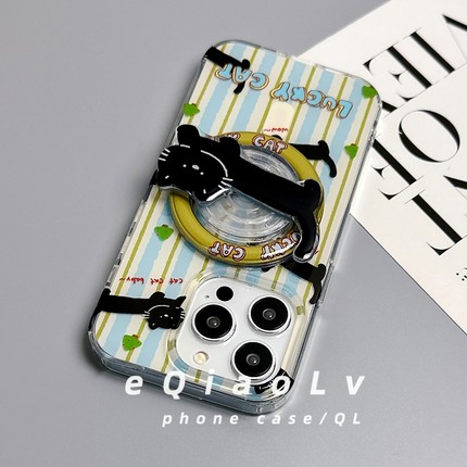 长形猫咪磁吸支架适用小米17/15/13T/14ultra手机壳红米note13可爱12/civi4/turbo3软K80/k50/K60pro/K70至尊