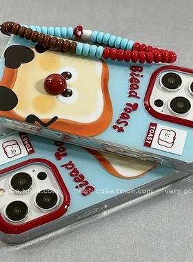 可爱吐司面包带链条适用oppo realme GT8PRO/GTneo6se立体GT2大师gt探索手机壳V50真我12/11/9pro硅胶Q3软V25