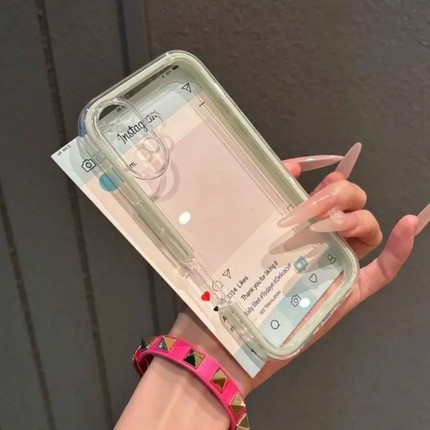 曼波绿撞色边框二合一适用oppo findx8/X7ultra/reno14/13/12手机壳9768/A57/A2/A5pro透明K13/A55/A98/55/79