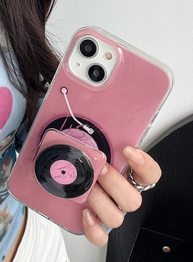 复古旋转CD支架适用oppo findx7/x8/A2x/A3/reno11/13/87956pro+创意A58手机壳A32甜酷A57/K11硅胶A96/A92/3S