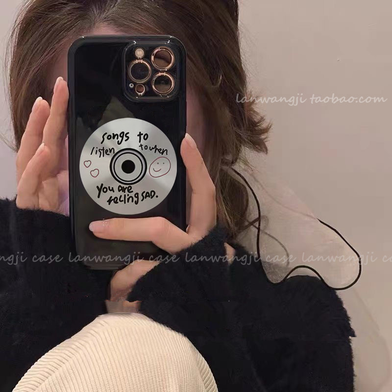 CD光碟亮面适用iphone12男女11promax苹果XR手机壳13创意687plus