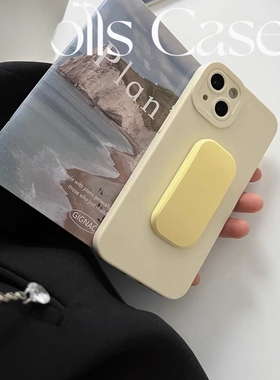 高级感奶黄色适用荣耀100/90/80gt/70/60se手机壳x30/X20按压支架X50i+畅玩40plus/magic6/5硅胶play5T/7Tpro