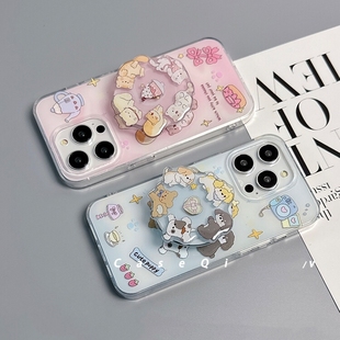 X5可爱A3 reno10 A57 适用oppo K11X硅胶A55软k9 趣味A58手机壳A72 findx7软x6 87956pro 可旋转支架情侣款