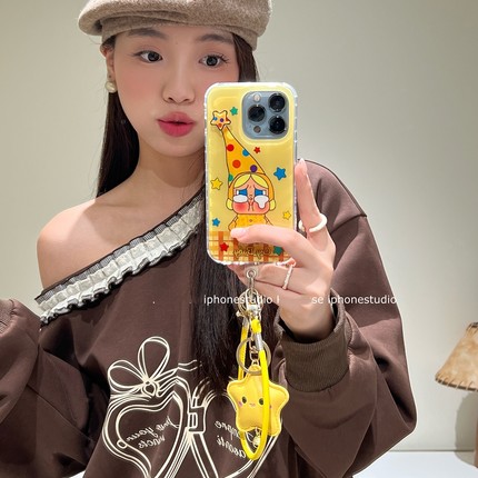 白鹿同款哭娃旋转星星适用A5/OPPO Reno14/13/12/11F/10手机壳findX7ultra/X8S+A77/A6pro手绳K13/A3/A58/A96