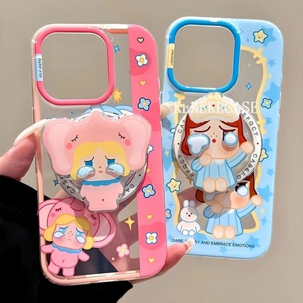 哭泣女孩磁吸支架适用oppo realme NEO6/GT5真我12X/GT2大师探索GT6情侣neo7se手机壳14PRO+13/11可爱V25/V70