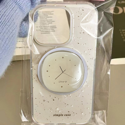 北欧风时钟磁吸支架适用苹果14/11手机壳15pm/13mini全包xs max极简iPhone 12PRO新款XR全包658plus高级SE2女
