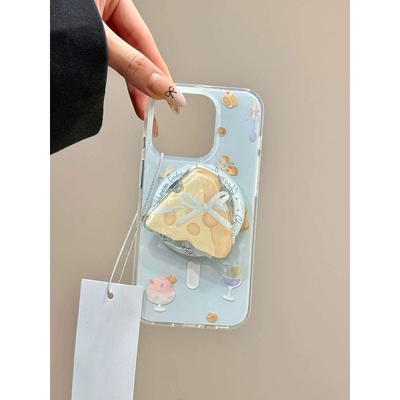 牛角包奶酪磁吸支架适用vivo S50/X300pro/X90/X100ultra手机壳S19/y300i/V40/y77+Y36小清新Y37/S12/X80/X60