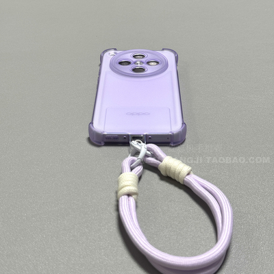 淡紫色带手提挂绳女适用K80pro小米15/12/13/10手机壳红米note14pro硅胶12C清新K70e女K50防摔K40全包k60至尊