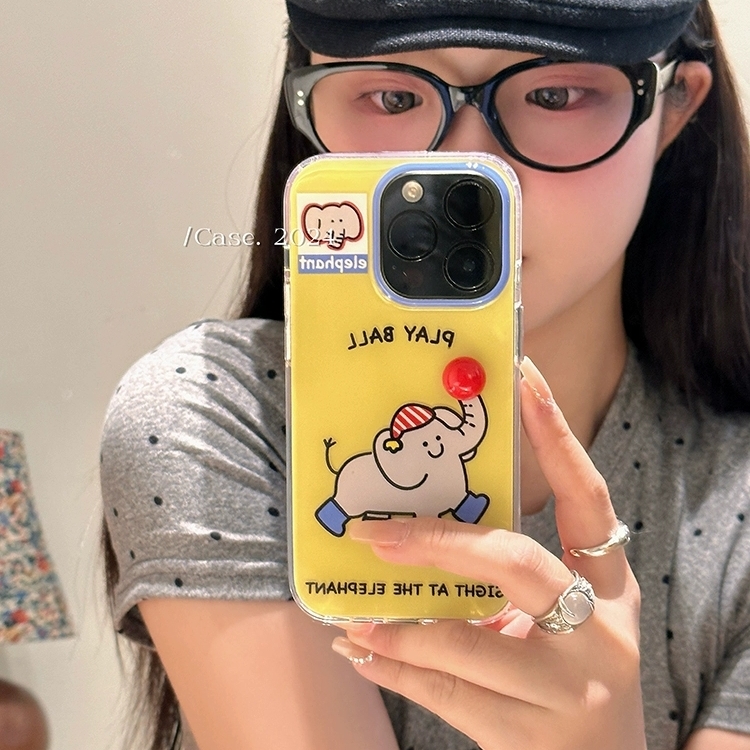 ins趣味卡通红球大象适用MATE50华为nova8se/11/12/10/976SE/4E手机壳P70可爱mate20/P40/P60畅享70软P30pro