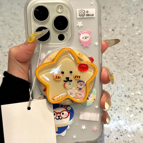 星星自嘲熊磁吸支架适用OPPO A5/Reno14f/13/12/11F/10手机壳findx8S摇摇乐X7ultra/A97/A3/K11/A2pro/A58/55