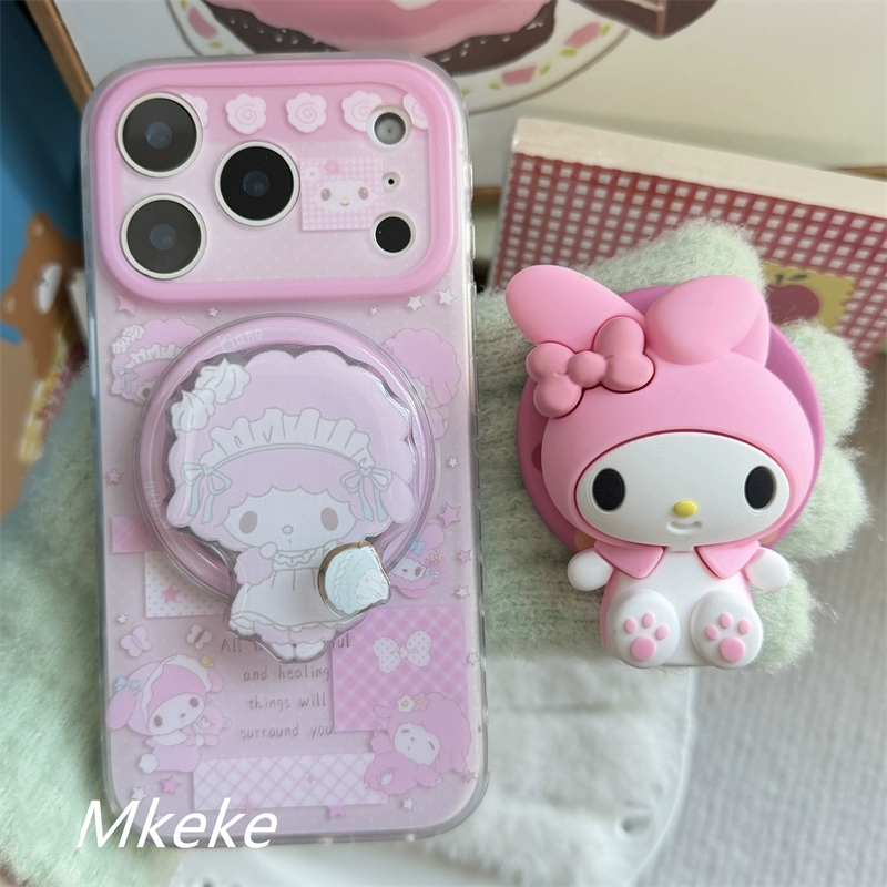 粉色美乐蒂小羊磁吸支适用A3/OPPO FindX9/X8S+Reno15/14/12/11F/10手机壳A98/A6pro/K13/A2m可爱A95/A5X/A58