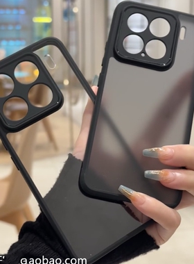 镜头全包亚克力适用RealmeGT7pro真我GT6手机壳gtneo6磨砂5se黑武士12pro高档13透明黑色防指纹亚克气囊防摔