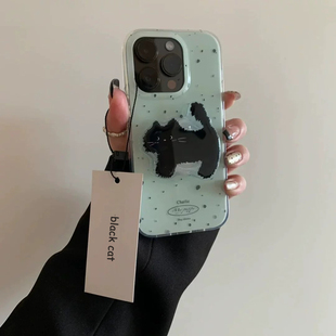 ins简约泼墨可爱卡通支架适用小米15/14ultra手机壳13红米K80/K50双层K70/K60至尊版note13/12/11Tpro/turbo4