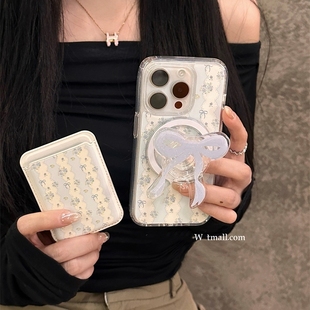 87956 findx9 小碎花蝴蝶结磁吸支架卡包适用oppoA3 A57 reno15 6pro硅胶A56手机壳A35 K11软A58女93S