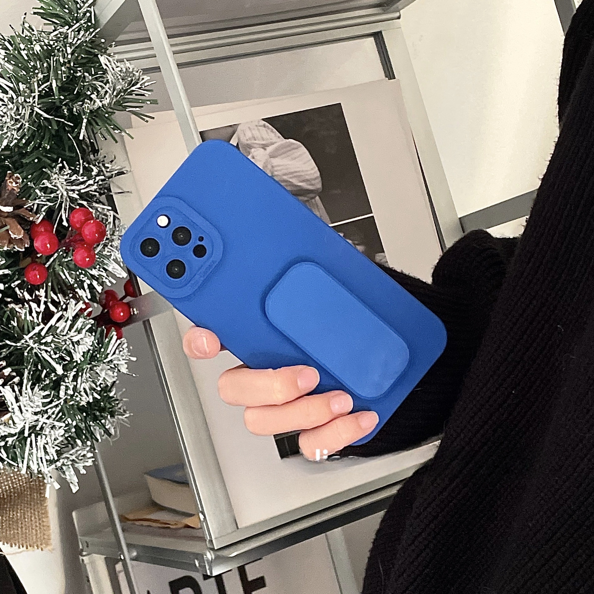 高级感适用oppo reno7/10/9手机壳895k/4/6/11/A2pro/A57推拉支架K9x蓝色Findx7/X5/A32硅胶A72/58/A35/A93/5